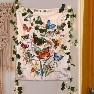 Butterfly Classification Tapestry Colorful Butterflies Big Botanical Wall Art